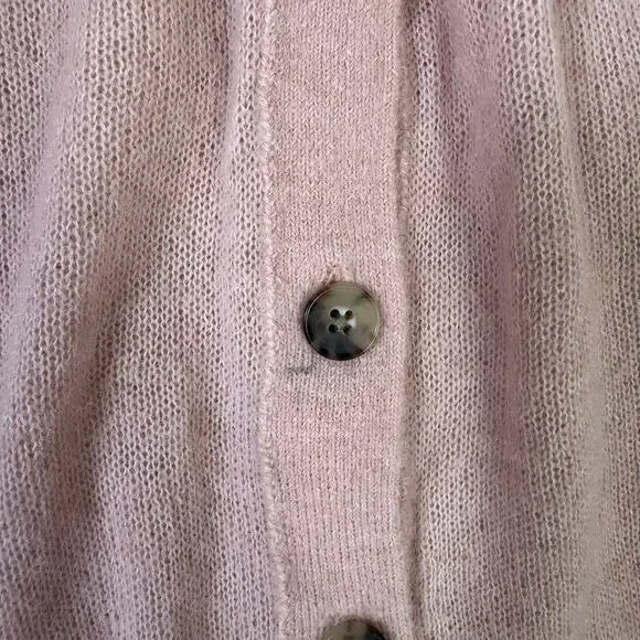 Madewell Alpaca-Blend V-Neck Cardigan WMNS S Pink Button Front NU530 Cropped LS